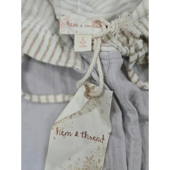 Nwt Hem & Thread Back To The Beach Gauze Hoodie sz L - Picture 3 of 5